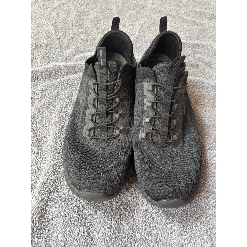 Skechers Elite Flex Hartnell Mens 9 Charcoal Black Memory Foam Sneakers 52642W